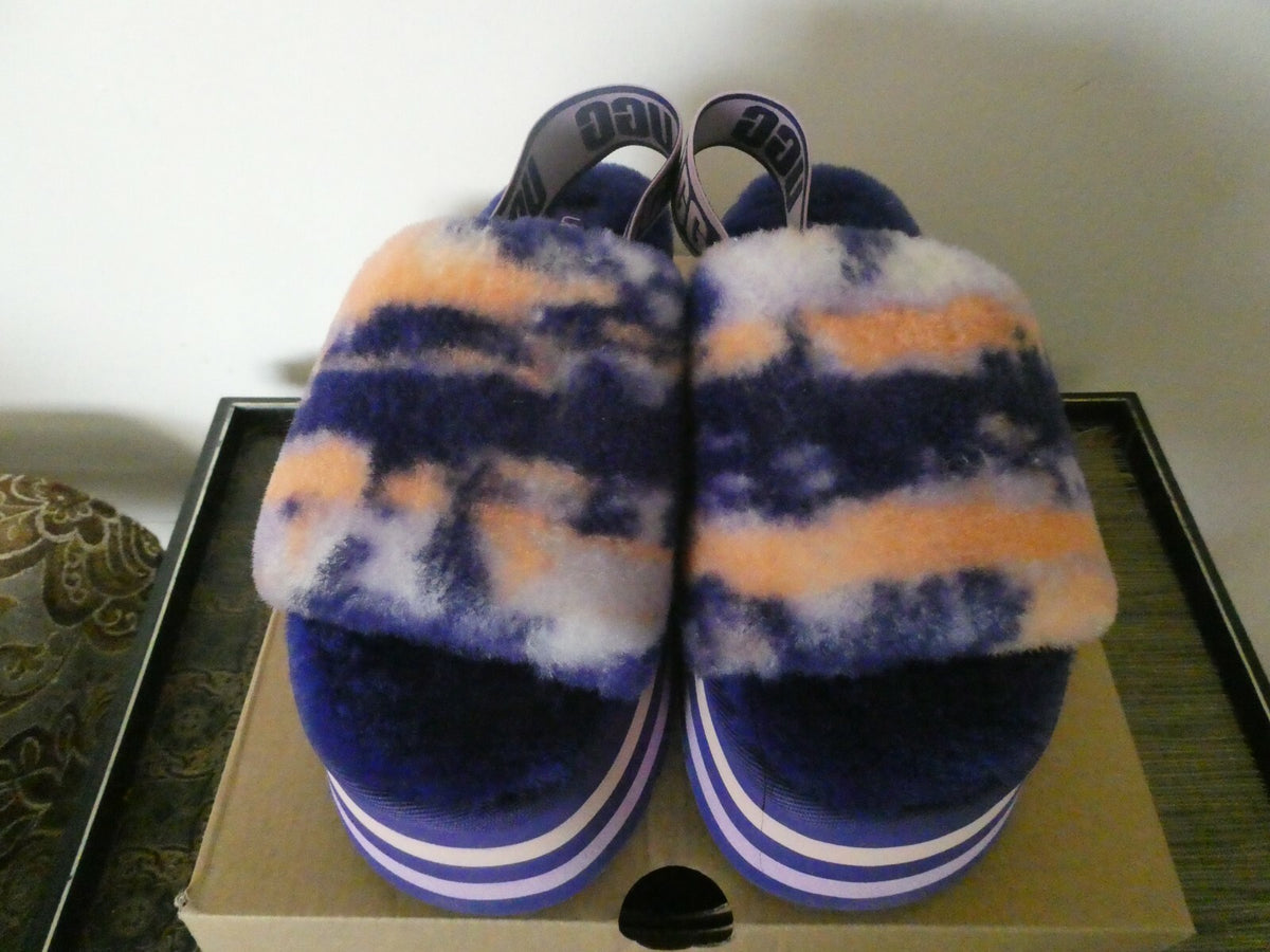 UGG Disco Marble Slide Slippers Platform Sheepskin Upper US 6,US 8 Style 1122032