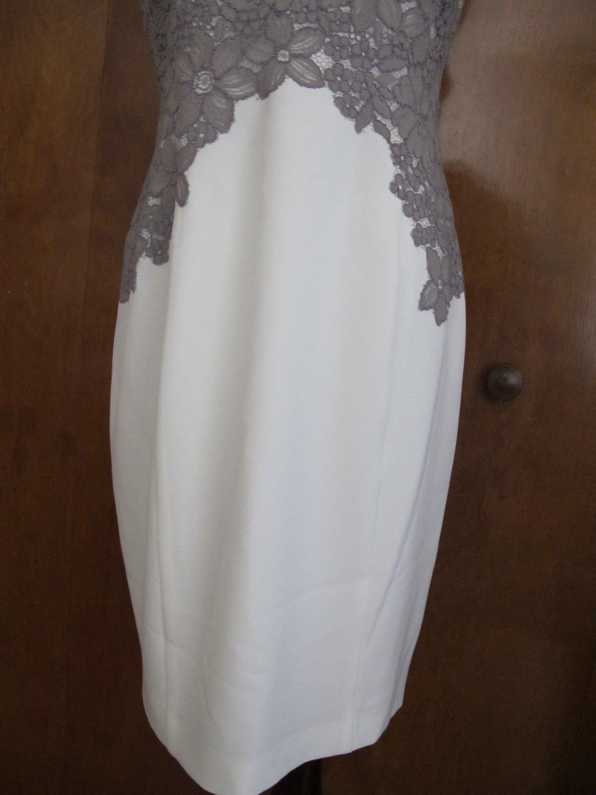 Ralph Lauren women's ivory lined lace crafted evening dress New
