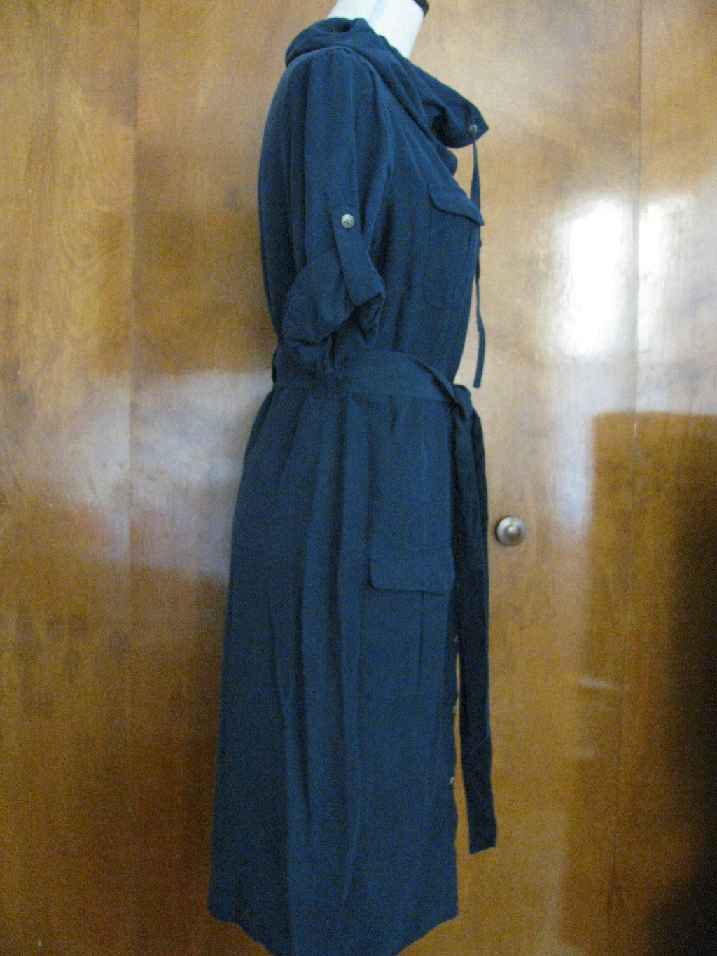 Lauren Ralph Lauren women's navy silk linen dress new Size 4
