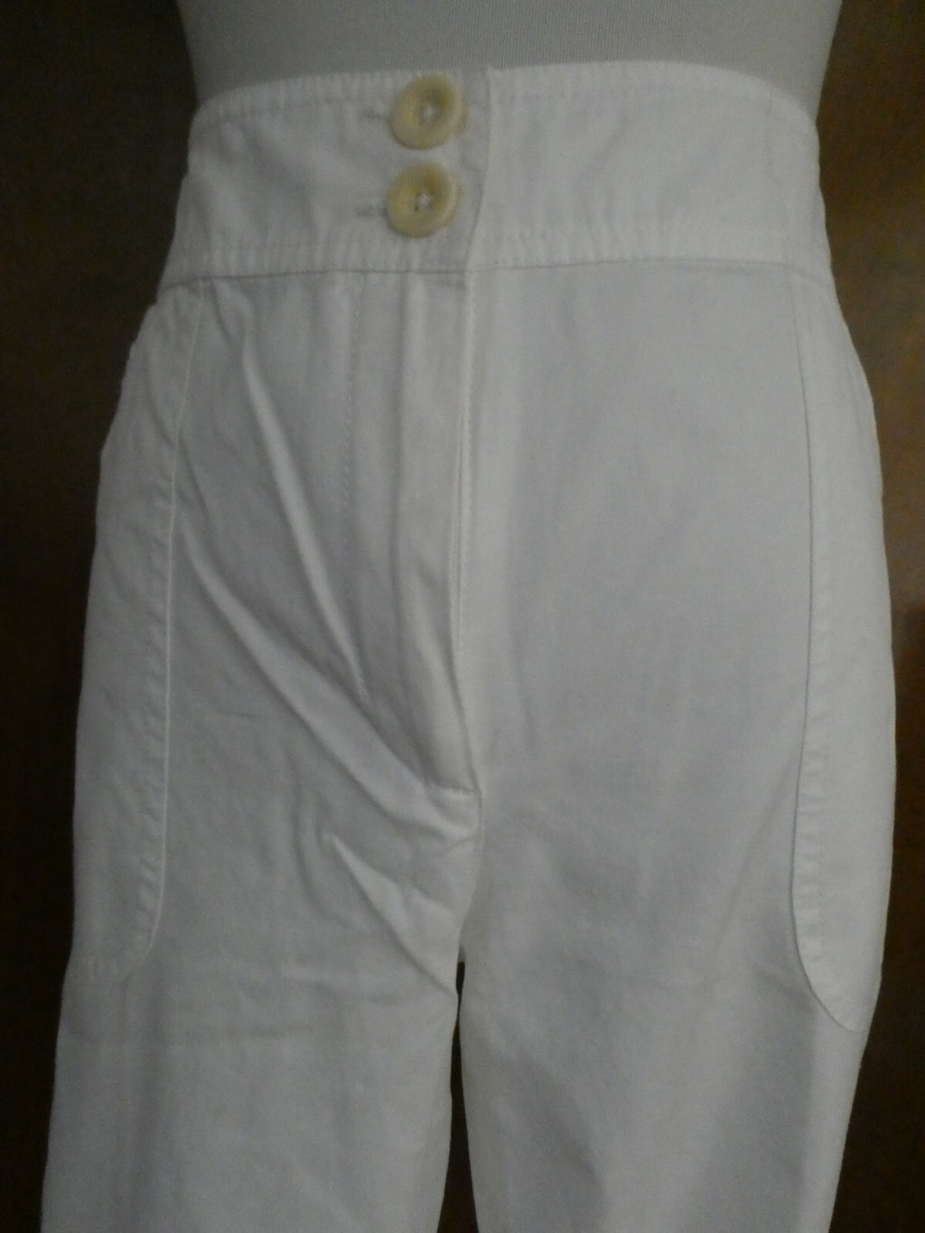 Saks Fifth Avenue Theads women's white cotton detailed pants size 14