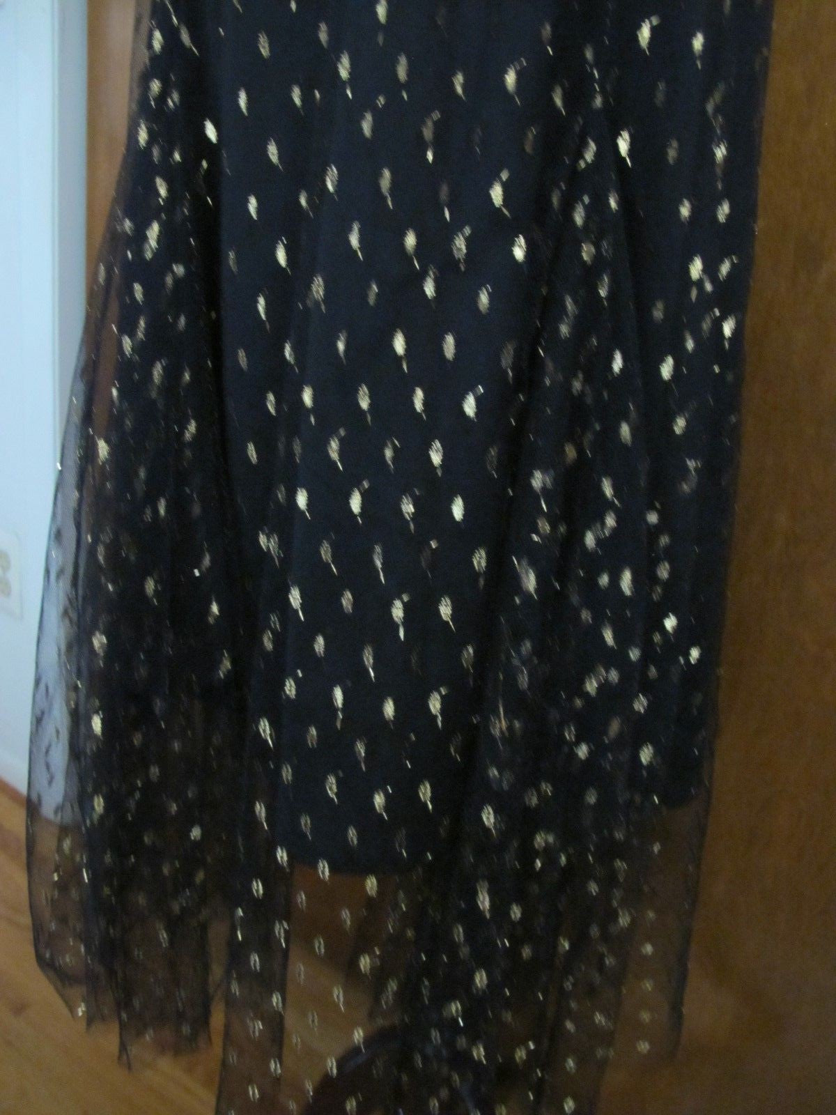 Anthropologie Eva Franco Women's Metallic Black Evening Skirt 