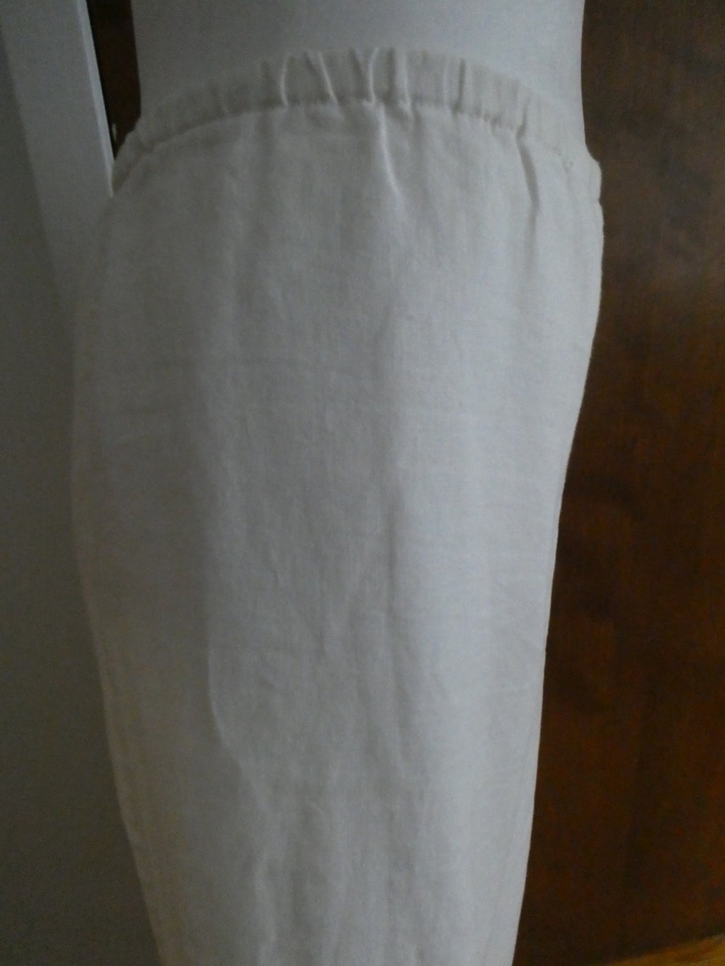 M Collection 100% Linen Pants Women Size 14 White Wide Leg Fully Lined NWT