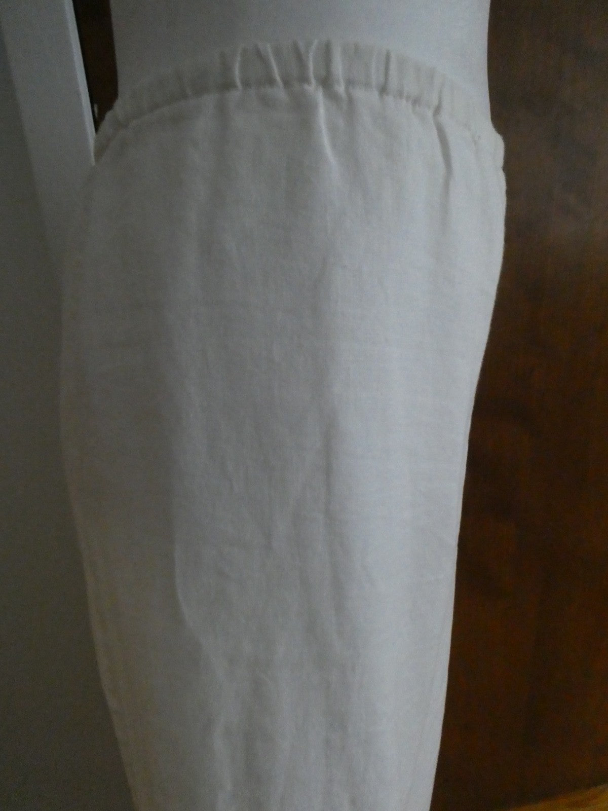 M Collection 100% Linen Pants Women Size 14 White Wide Leg Fully Lined NWT