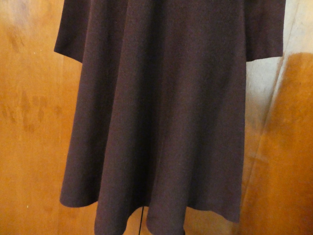 Armani Exchange Women's Eggplant 3/4 Sleeves Merino Wool Dress