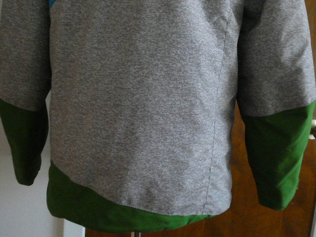 Spyder Kids Sz 16 Ski Jacket Blue Gray Green Hooded 3M Thinsulate Insulated Coat