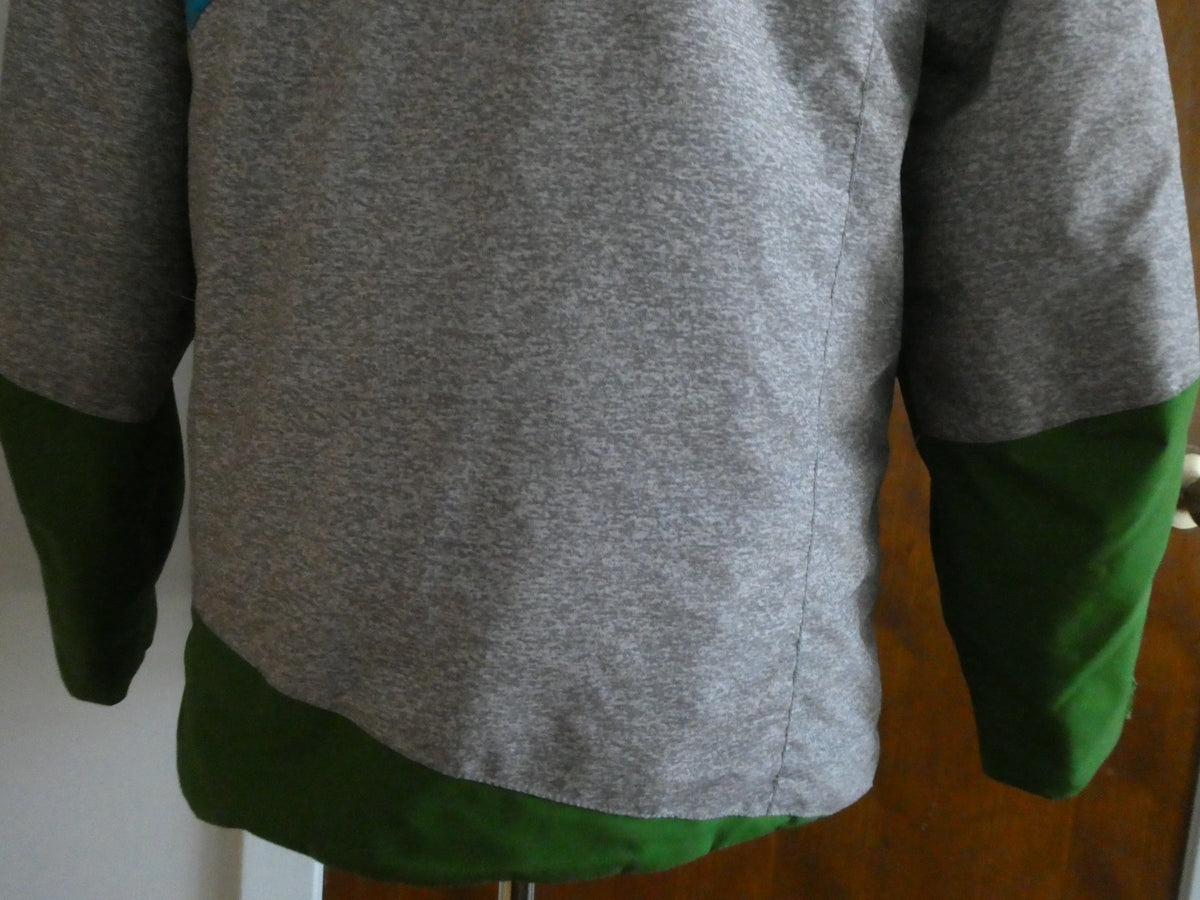 Spyder Kids Sz 16 Ski Jacket Blue Gray Green Hooded 3M Thinsulate Insulated Coat