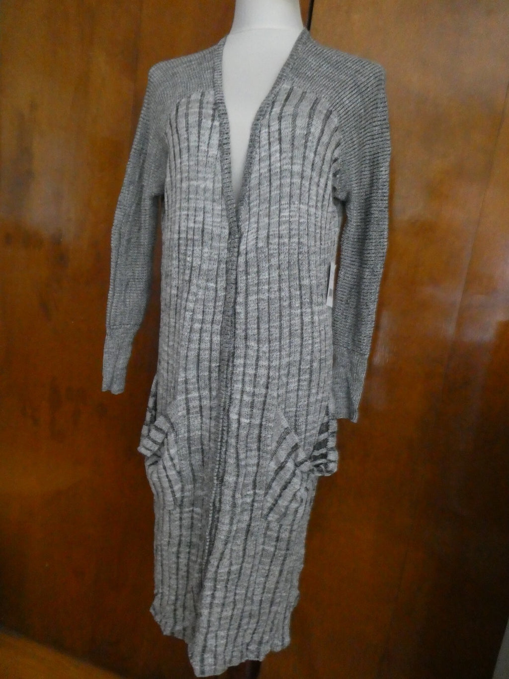 Free People Women's Gray Comb Long Cardigan Size Xsmall
