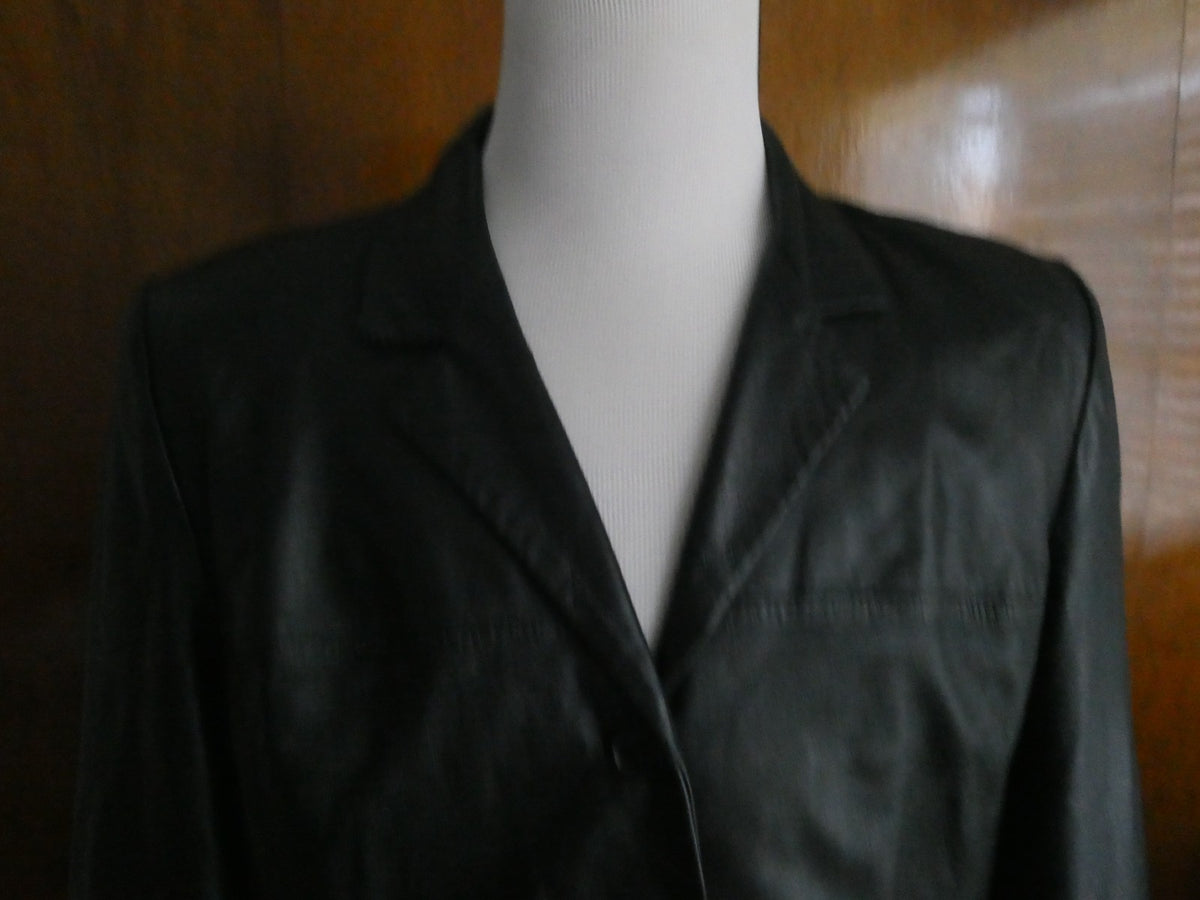 Style & Co Women’s Black Leather Jacket Coat Size XLarge