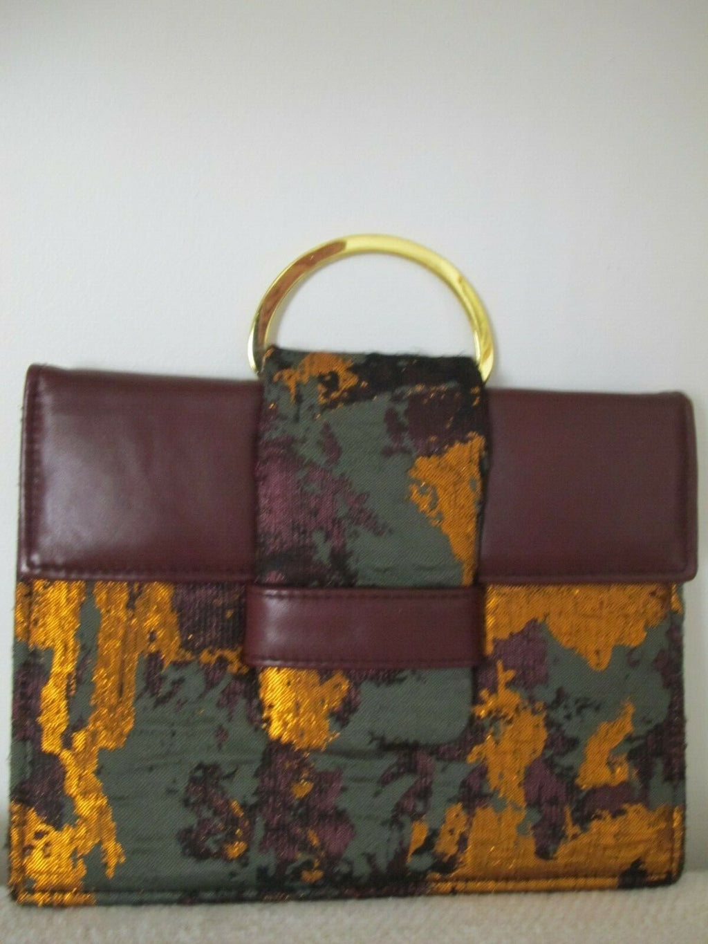  Anthropologie Parme Marin Women's Burgundy Evening Purse Bag Clutch 