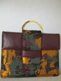  Anthropologie Parme Marin Women's Burgundy Evening Purse Bag Clutch 