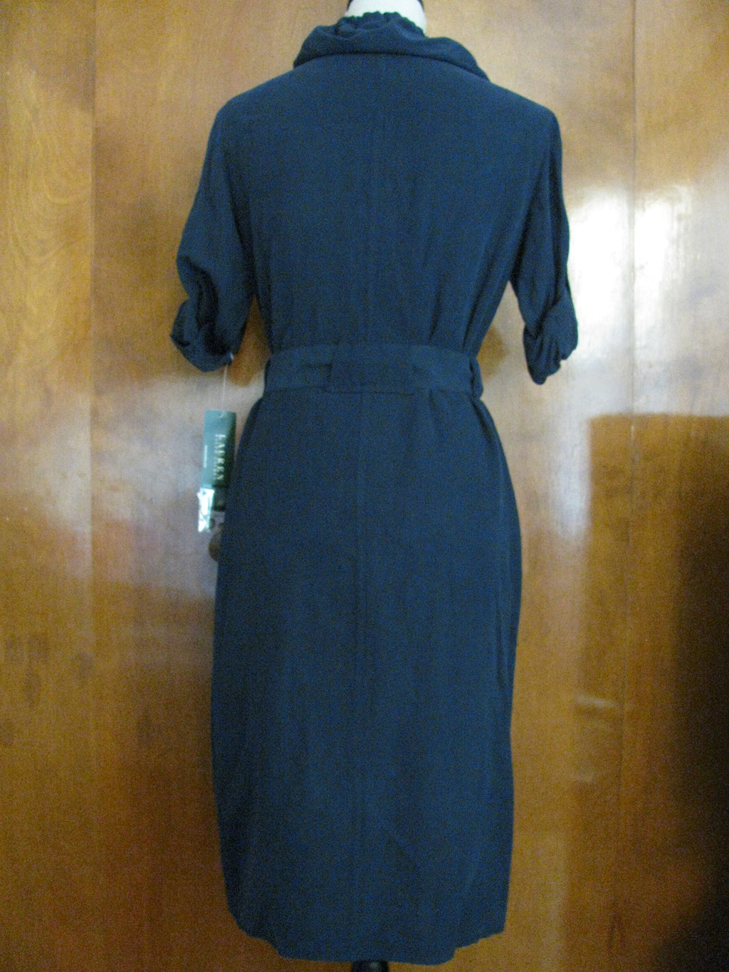 Lauren Ralph Lauren women's navy silk linen dress new Size 4