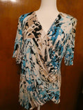Dana Buchman women’s multicolor soft rayon v- neck top size XLarge