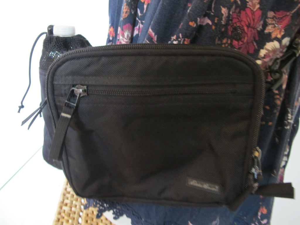 Eddie Bauer Folding Canvas Black Crossbody Women's Purse Bag 
