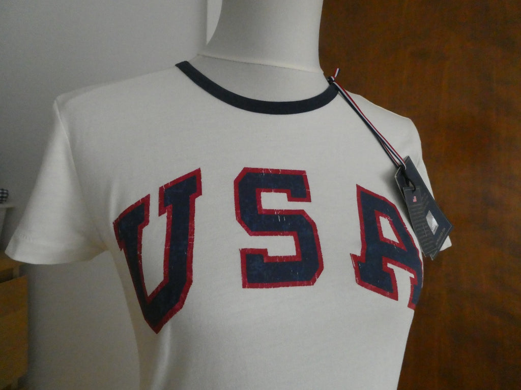 Polo Ralph Lauren 2016 Team USA Olympic T-Shirt Women White Cotton Authentic