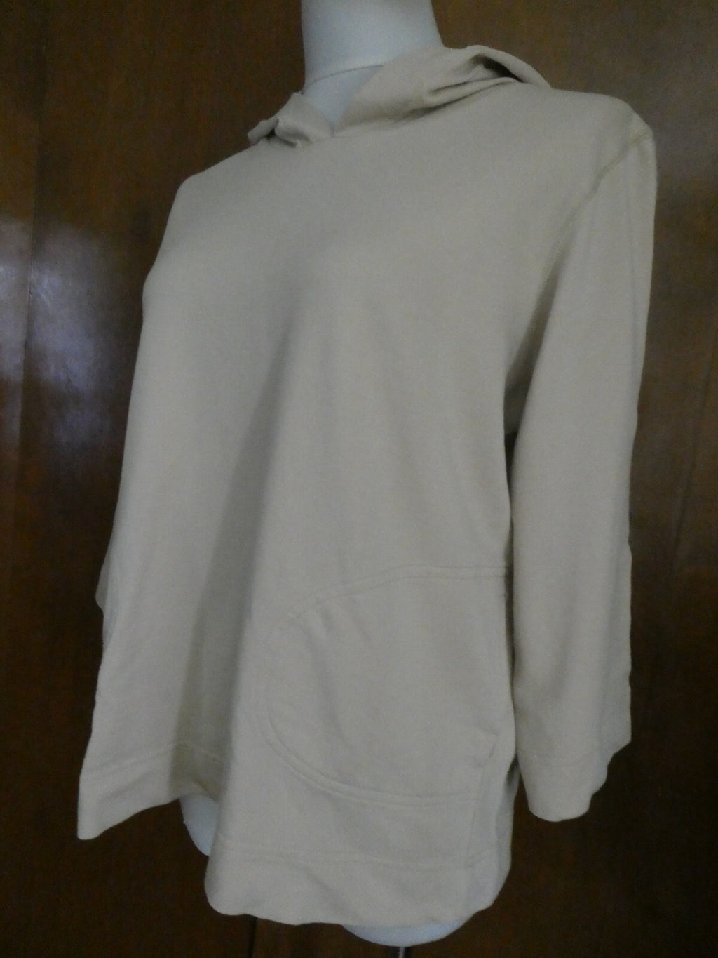 Project G Women's Natural Beige Sweater Attached Hood Large