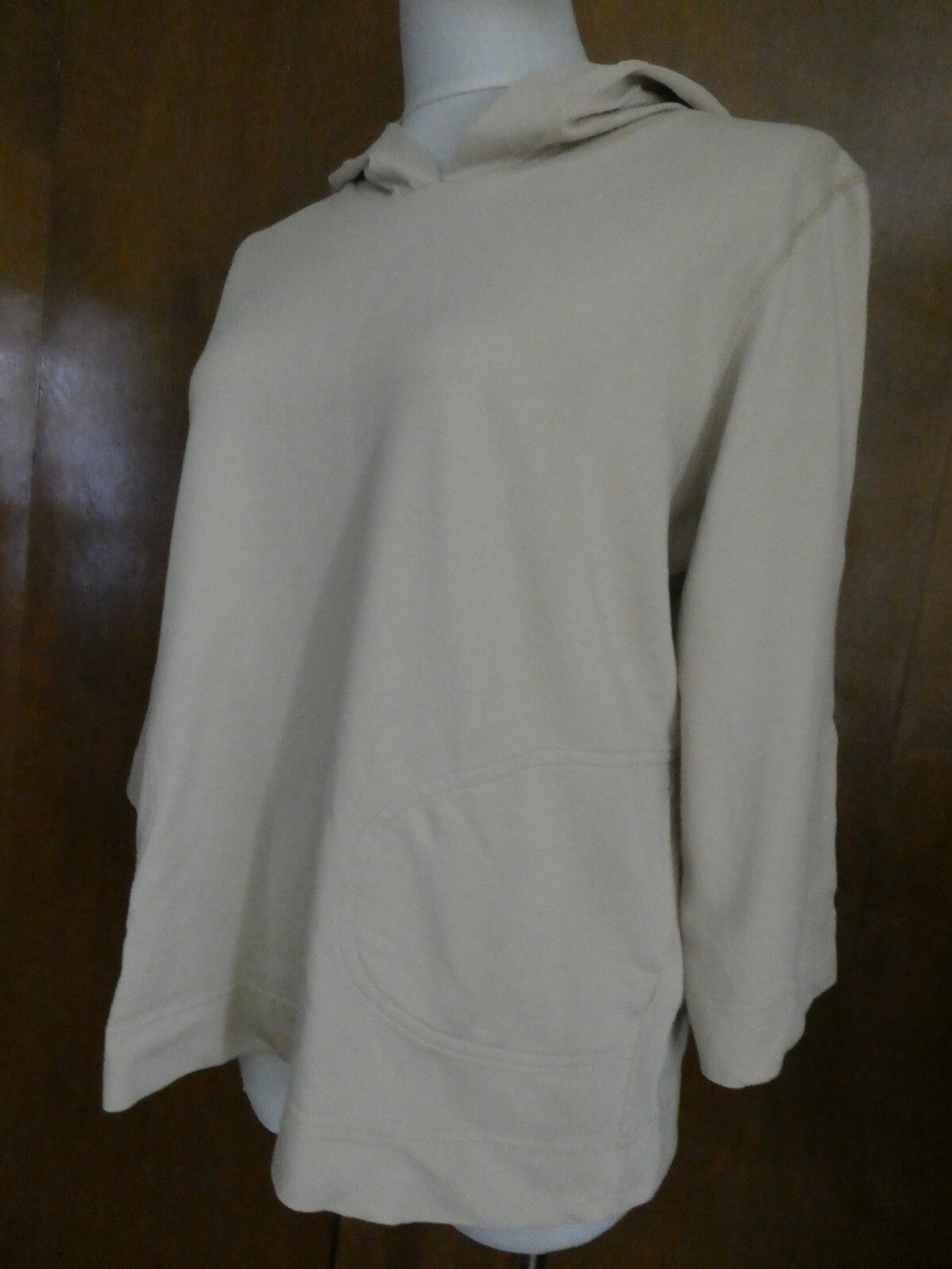 Project G Women's Natural Beige Sweater Attached Hood Large