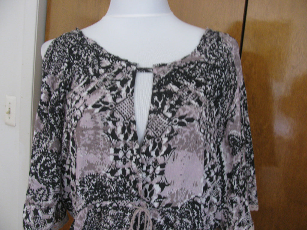 Free People women’s multi color relaxed fit lined soft rayon dress Large