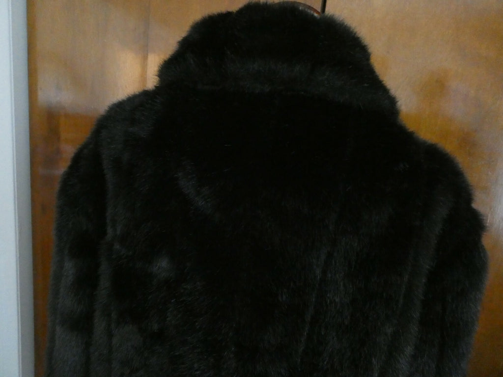 Olympia Limited INC Women's Faux Fur Coat Jacket Black Medium (Fits LARGE) USA