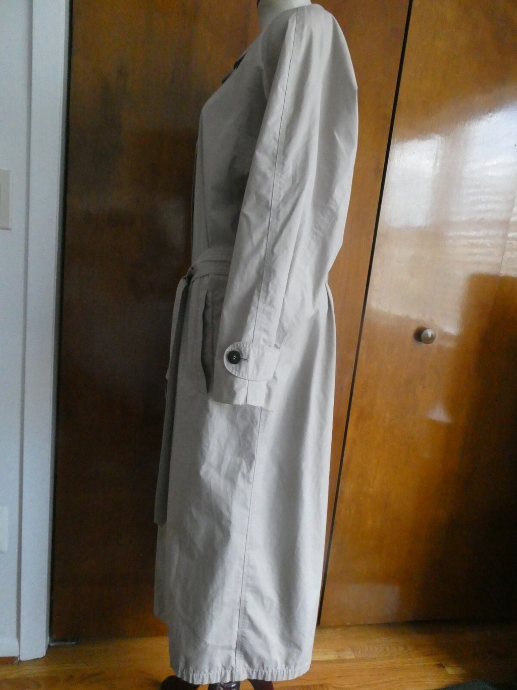 Misty Harbor Women’s Beige Long Trench Coat VTG Size 14