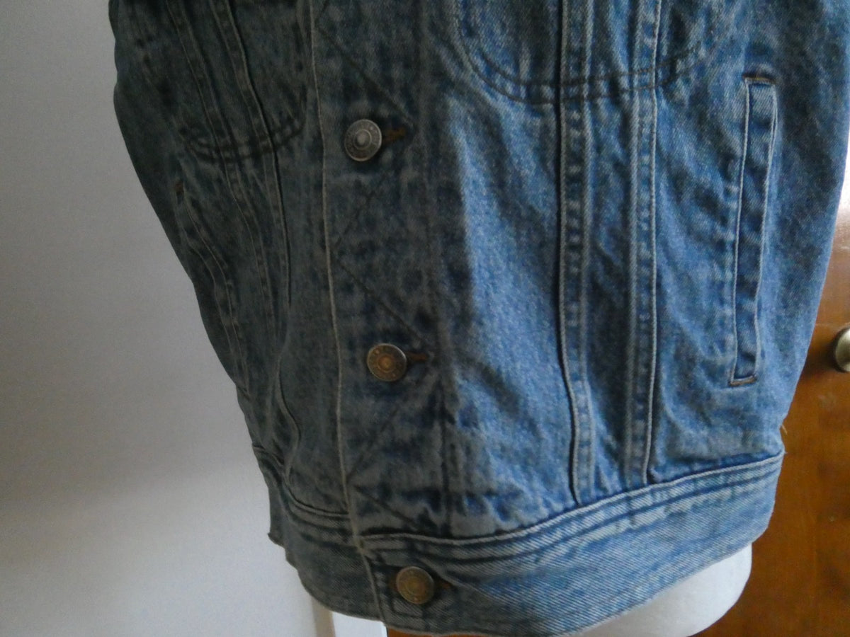 Ventura Denim Vest Cotton Quilted Lined Blue Jean Trucker Style Vintage Medium
