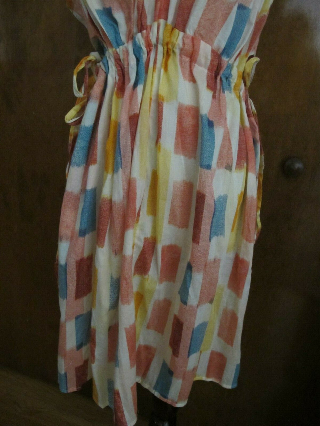 Anthropologie Lilka women’s multi-color cotton drawstring dress (run big)