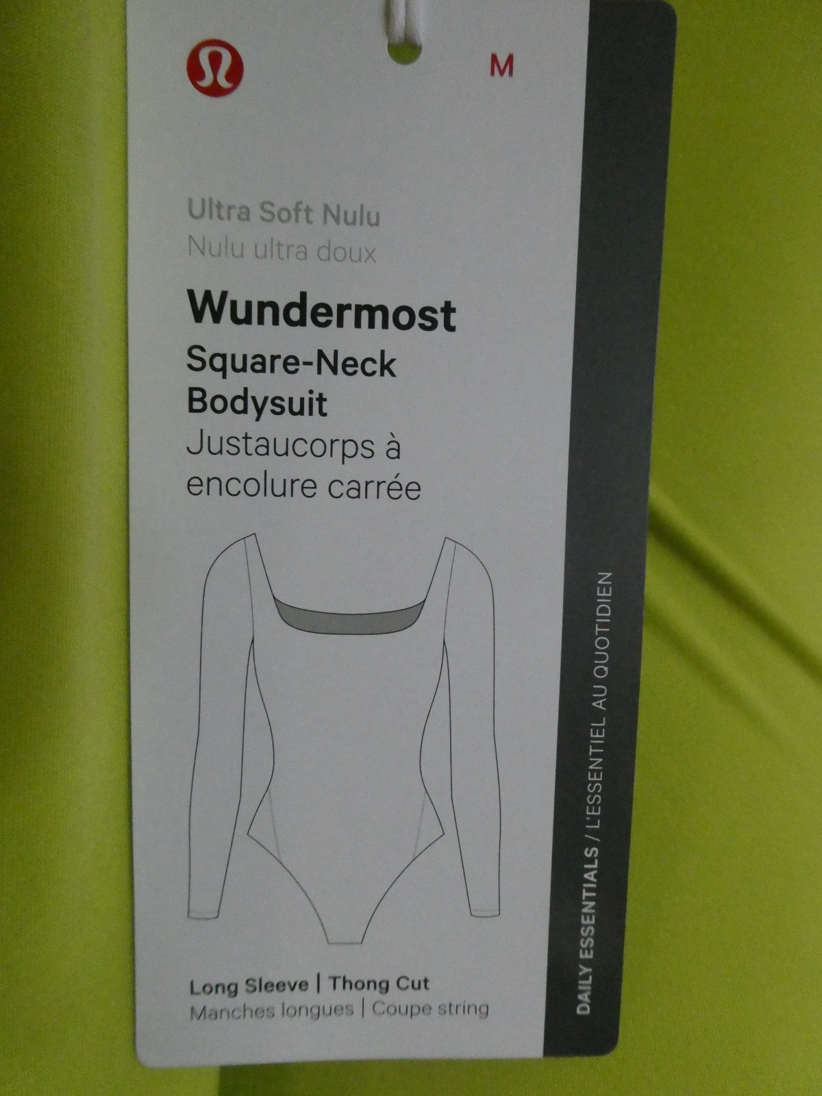 Lululemon Bodysuit Wundermost Nulu Long Sleeve Thong Lime XS, M, L, XL