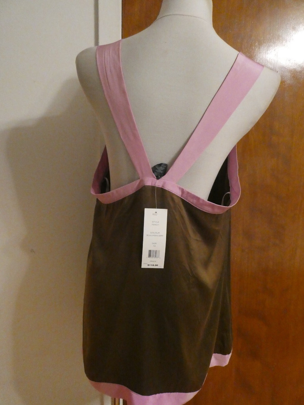 French Connection women's bullfrog/mulberry silk/ rayon top size 12 retail $118