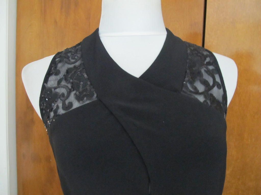 Lauren Ralph Lauren Women’s Black Evening Maxi Sequined Mesh Dress New