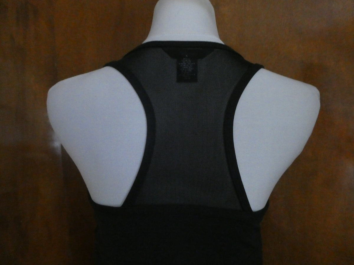 Eddie Bauer Women’s Black Sport Perfect Bra Yoga Fitness Mesh Tank Size Large