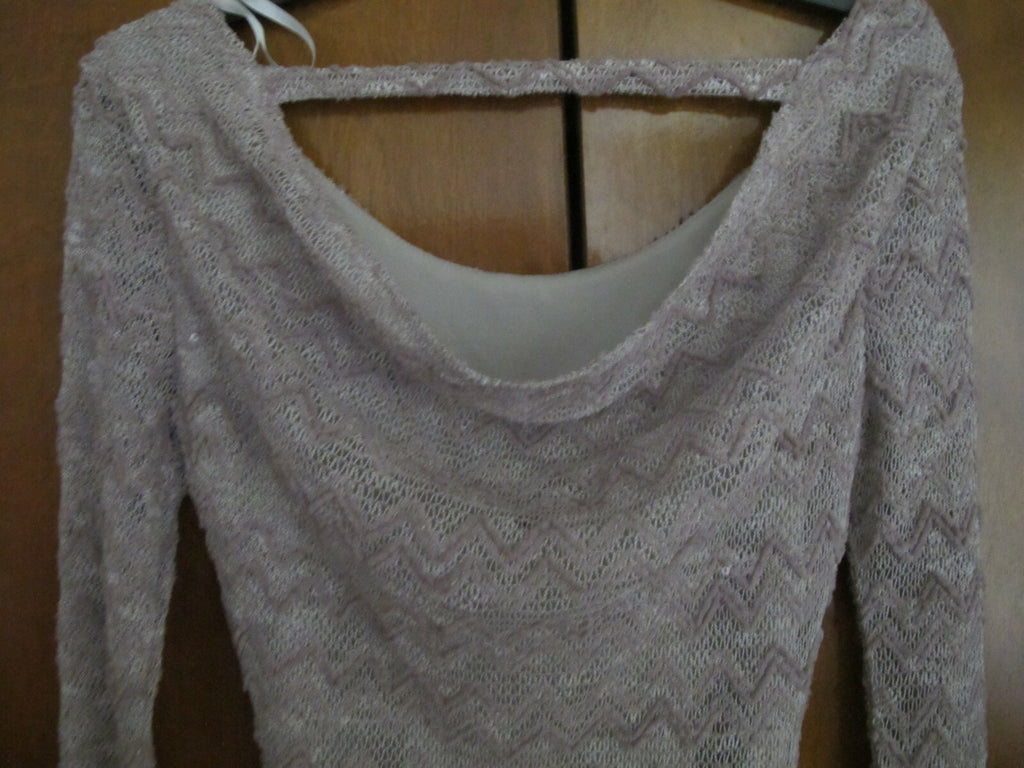 City Studio womens beige/taupe detailed fitted beaded soft dress Small (fits XS)