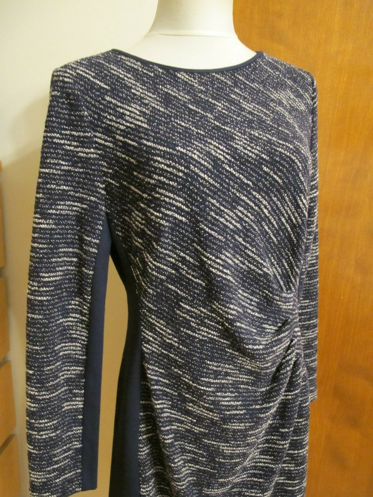 Ralph Lauren Women’s Navy Gathered Long Sleeves Dress Size 14 