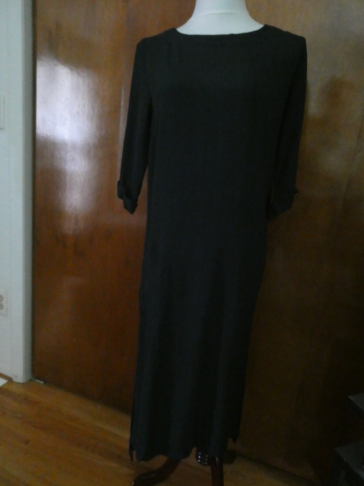Anthropologie Holding Horses Women Black Casual Short Sleeves Midi Dress XS 