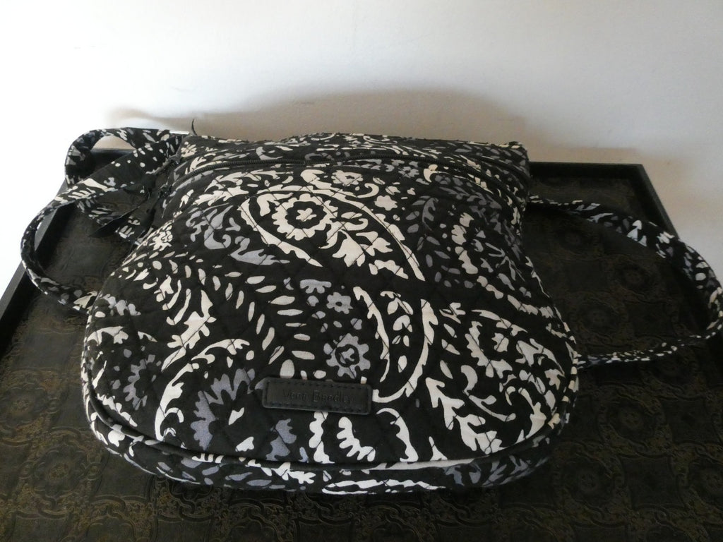 Vera Bradley Women's Black/White Shoulder Crossbody Quilted Zippered Bag