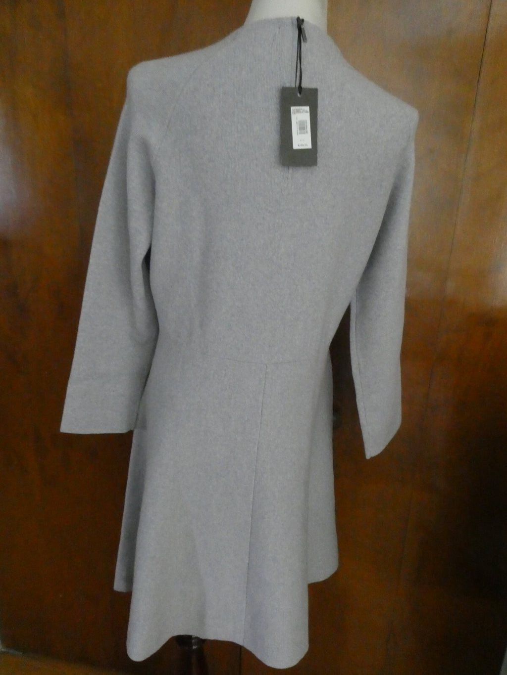 Armani Exchange Women's Gray 3/4 Sleeves Merino Wool Dress