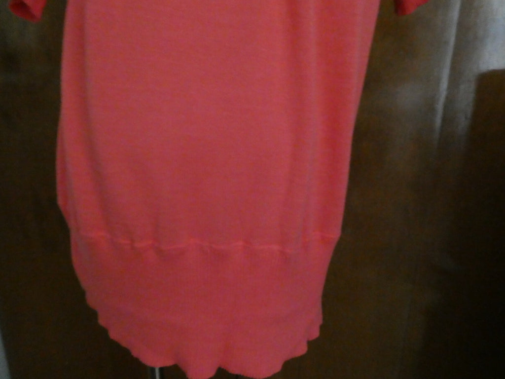 Smitten Women's Orange Sherbet Soft Cotton Detailed Tunic Long Top Size Medium 