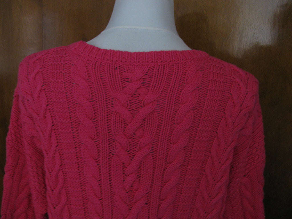 Lauren Ralph Lauren women’s pink crewneck detailed sweater Large 