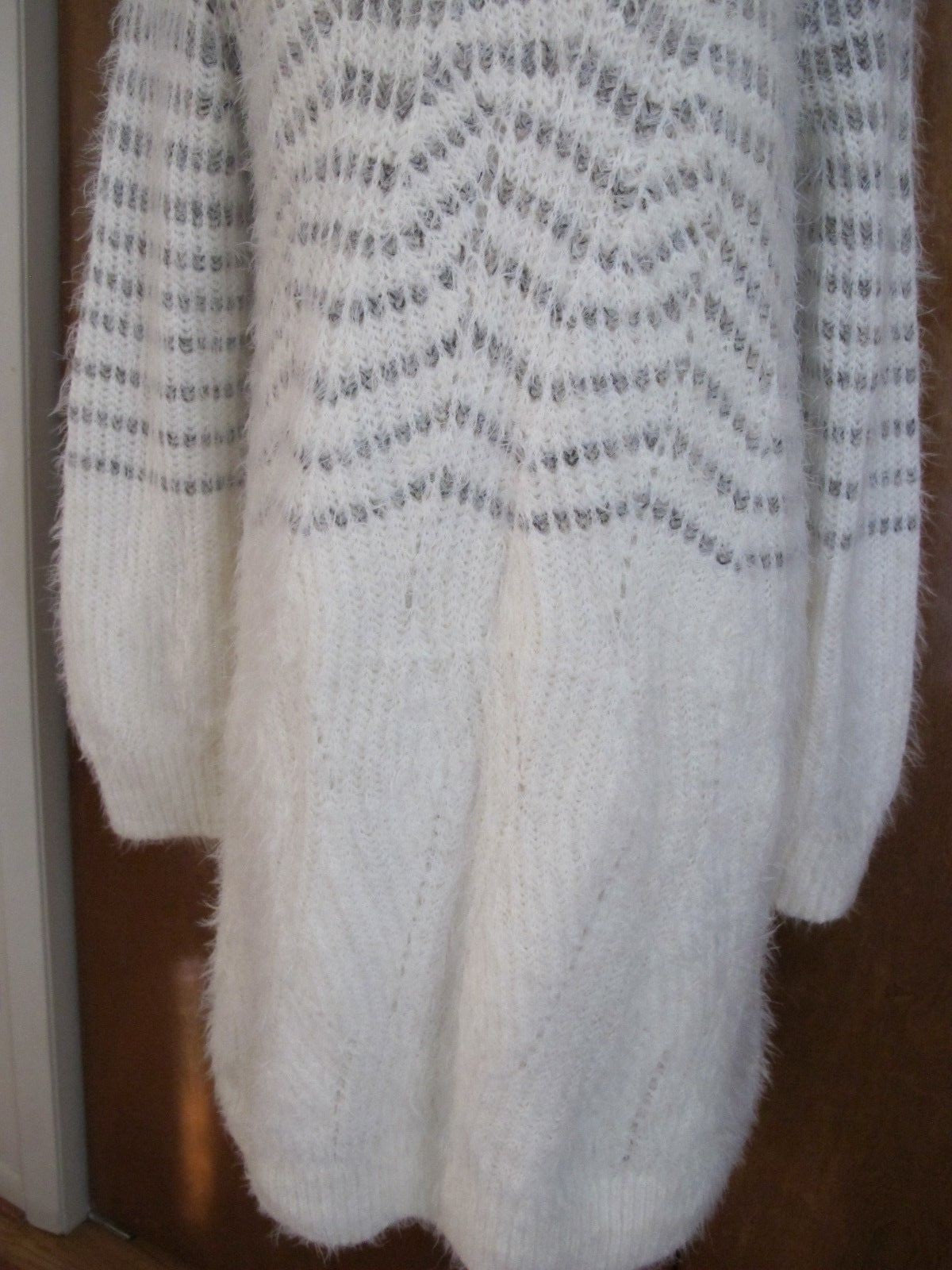 Anthropologie women's white gray turtleneck dress Size M,L,S