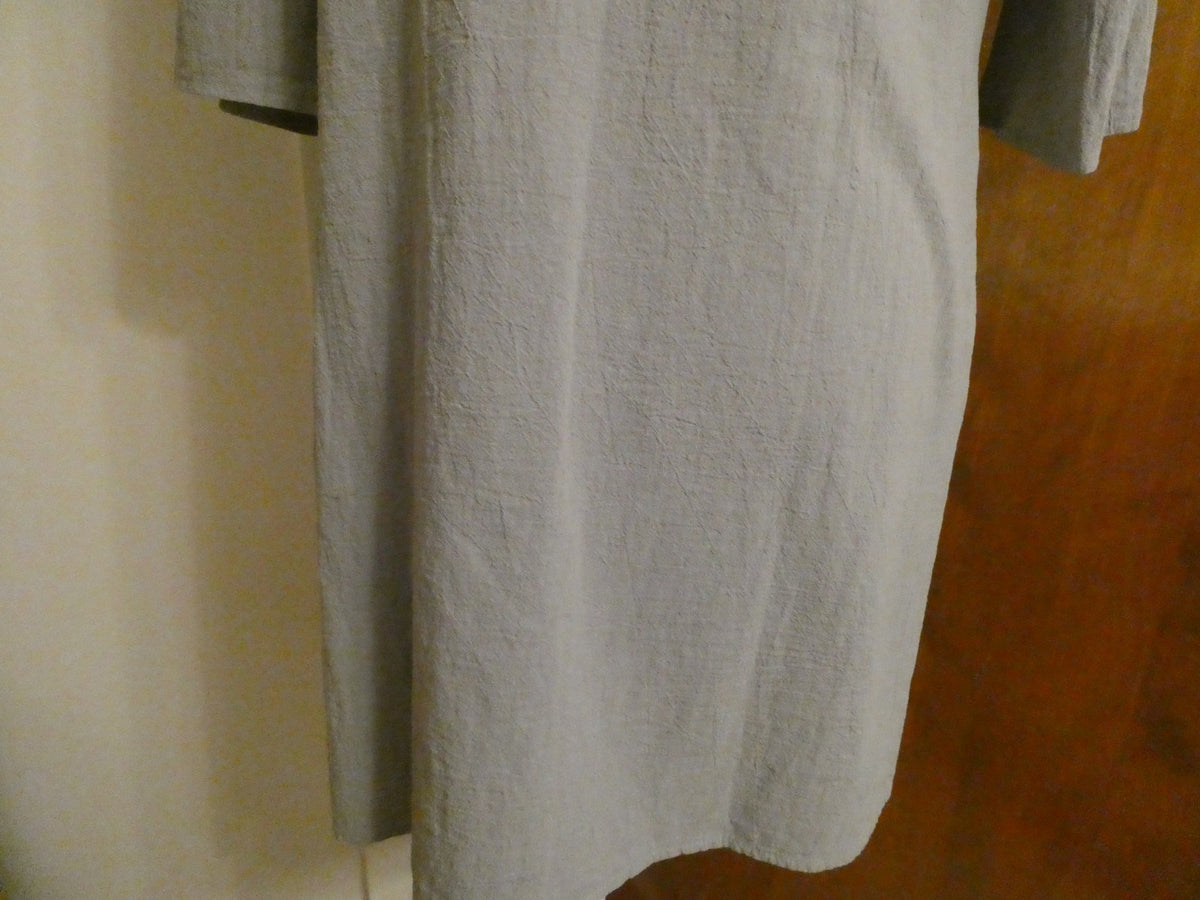 Gray Textured Shift Dress XL Fits L V-Neck Empire Waist Pockets Casual Macy's
