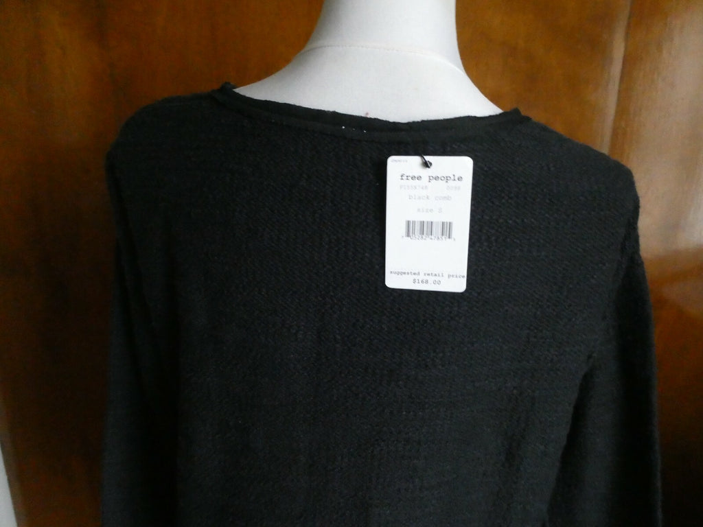 Free People women's black embellished gorgeous long sweater Medium