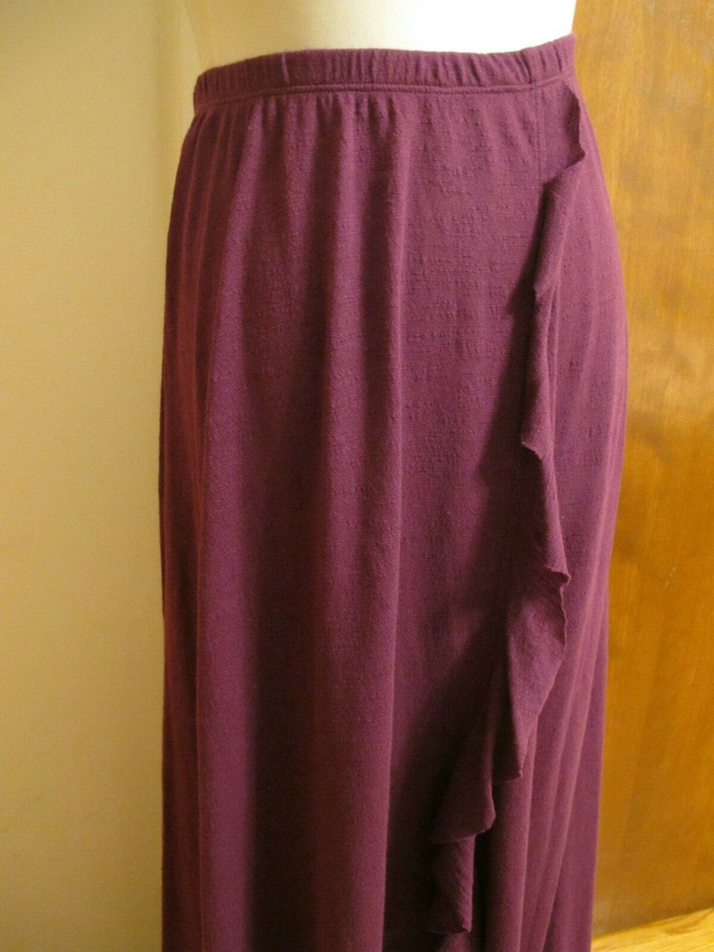 Free People Women's Plum Berry Detailed Long Soft Cotton Polyester  Skirt Small 
