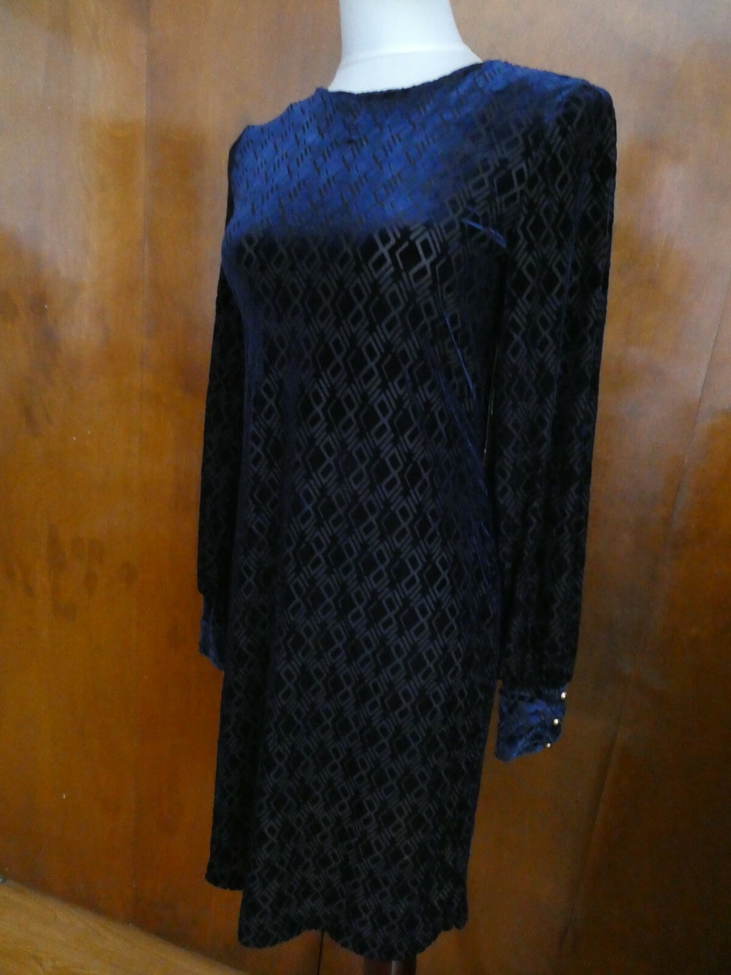 Ralph Lauren women navy velour evening dress PM