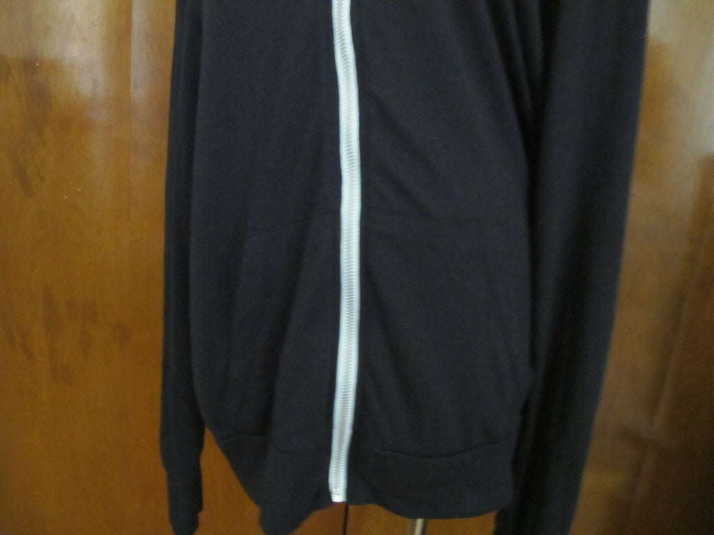Alternative Women's Black Hood Full Zipper Sweater Large Pre Owned
