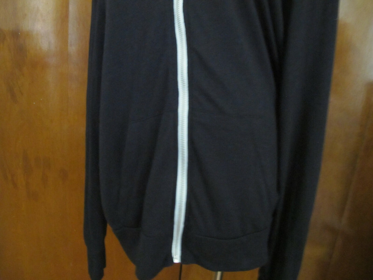 Alternative Women's Black Hood Full Zipper Sweater Large Pre Owned