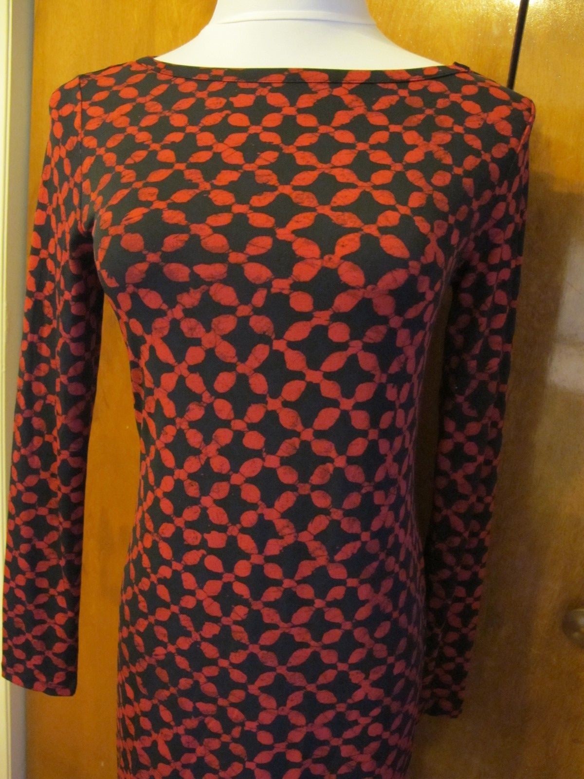 Michael Kors women’s printed red blaze boat neck jersey shift dress Xmall NWT