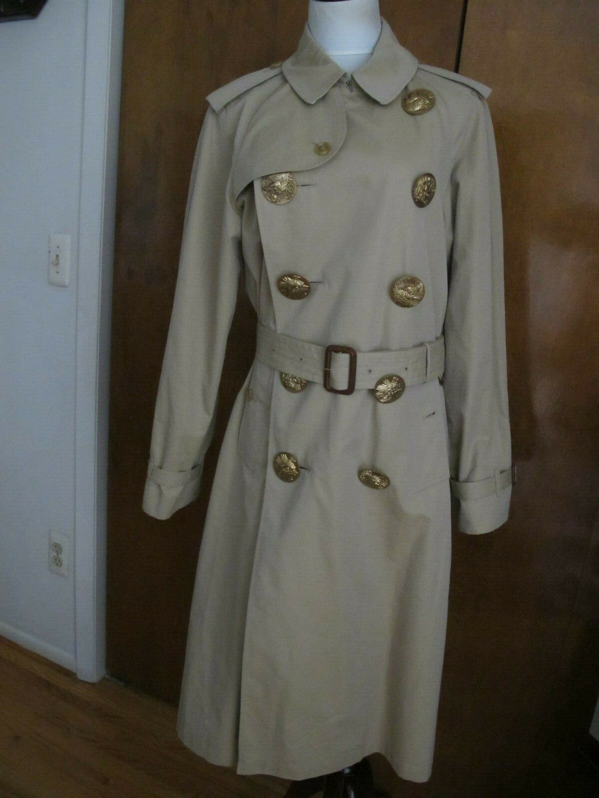 Burberry Eastheath Bird Coat Size 48 Honey 