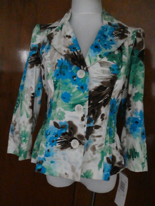 Allison Taylor women’s multicolor 3 buttons detailed blazer jacket size Large