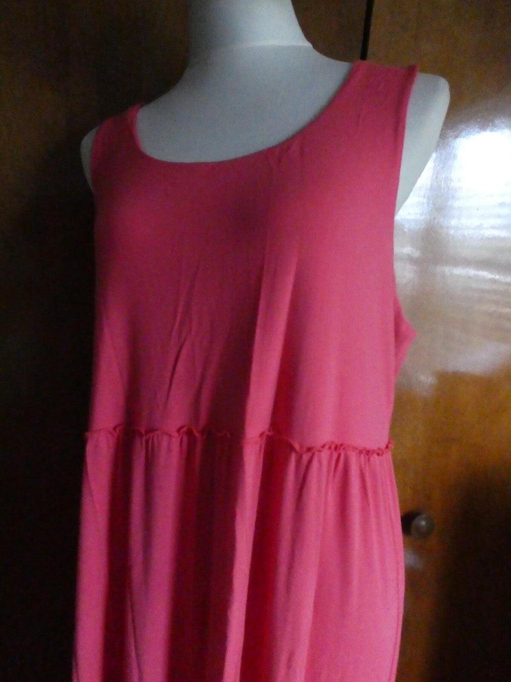 Chico's Women's Pink Maxi Detailed Rayon Dress Size 3 US Size Large