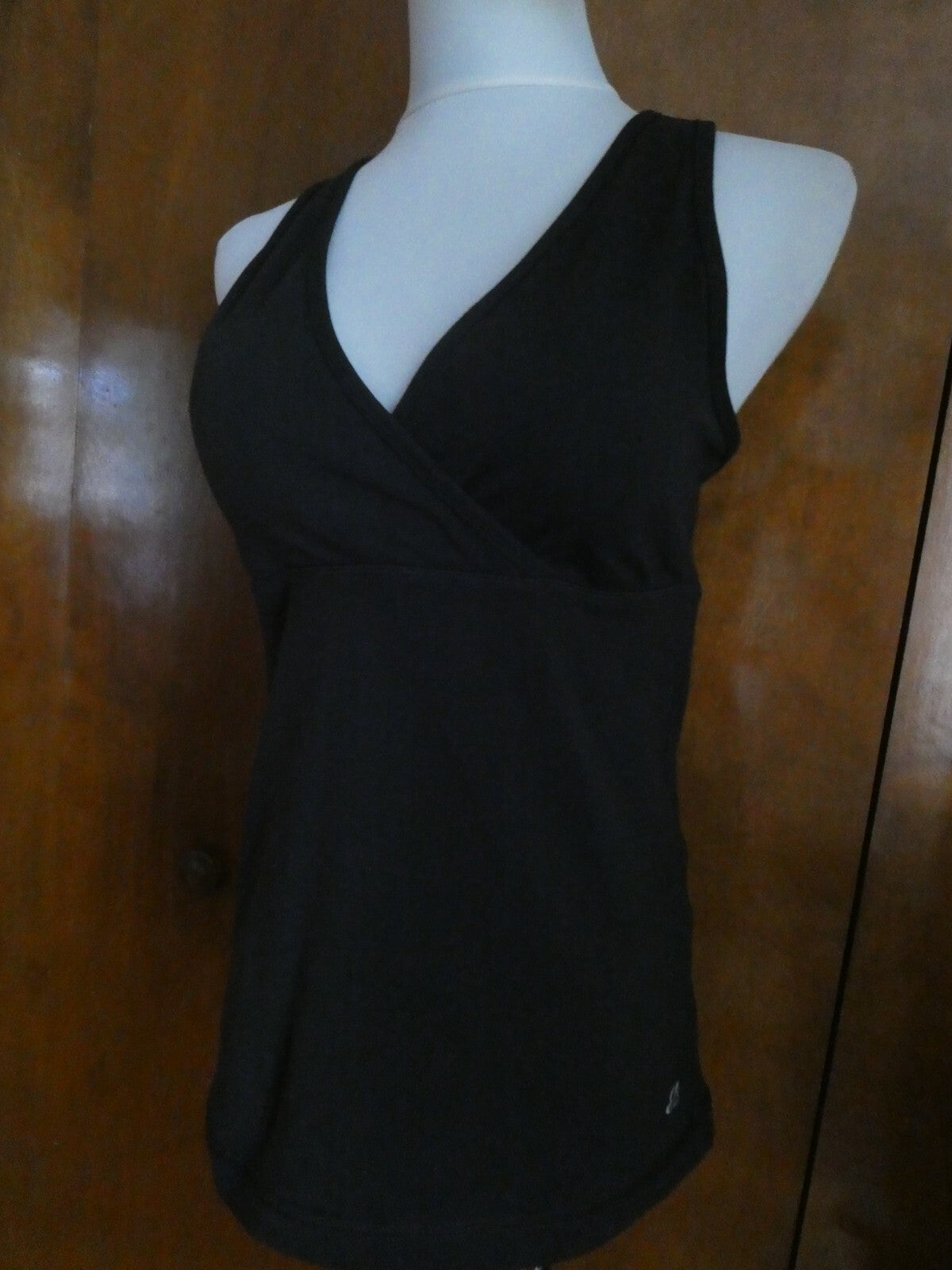 Eddie Bauer Women’s Black Sport Perfect Bra Yoga Fitness Mesh Tank Size Large