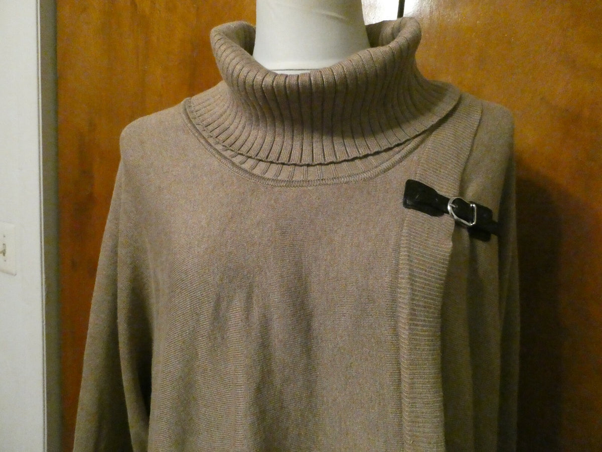JM Collection Women’s Beige Cowl Neck Long Cardigan Sweater Large