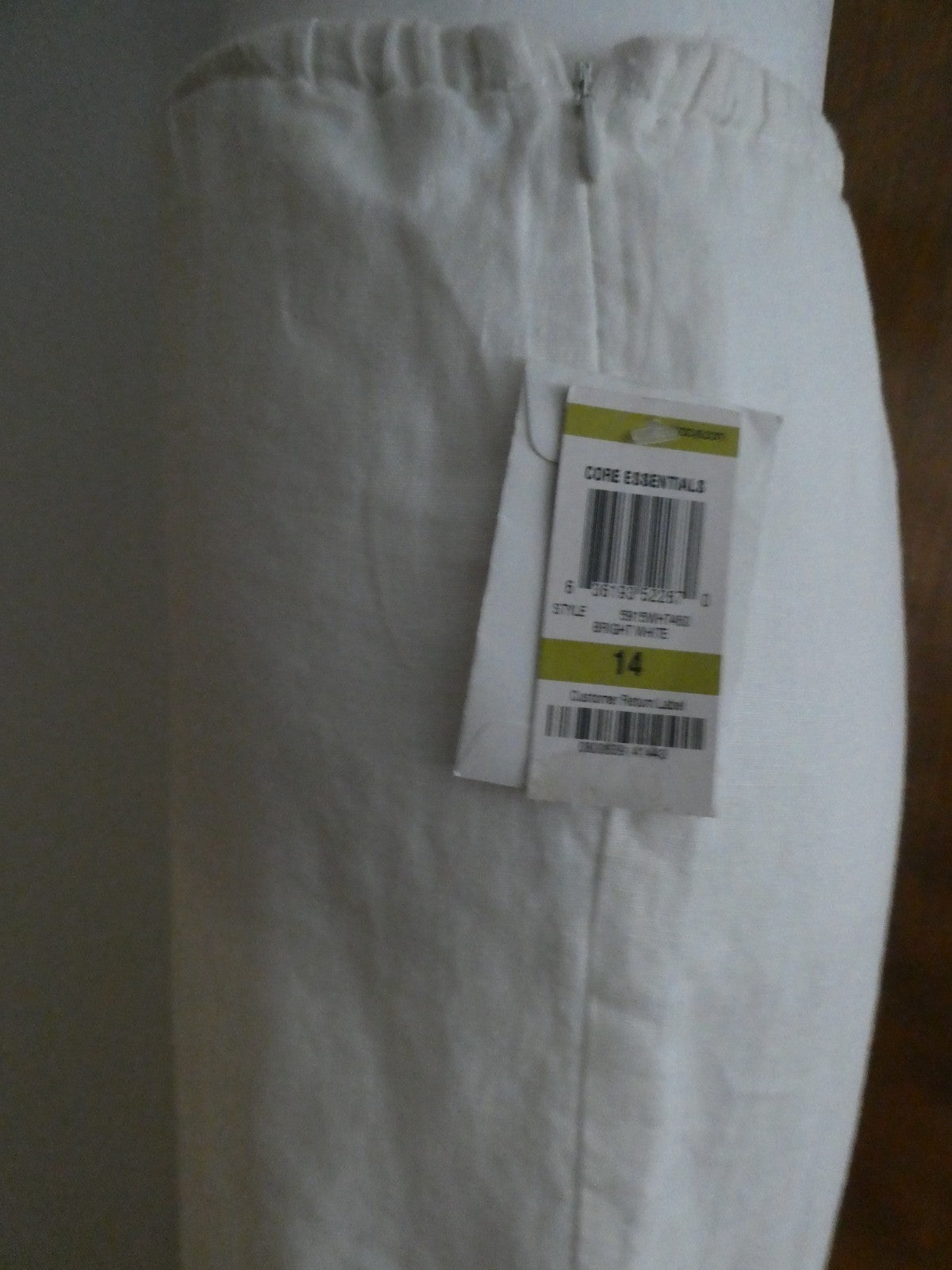 M Collection 100% Linen Pants Women Size 14 White Wide Leg Fully Lined NWT